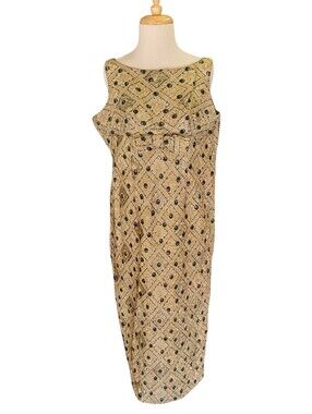 Vintage Gold Lame Wiggle Shift Dress
